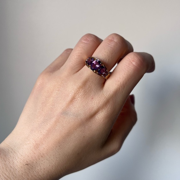 NWT 10K Gold Amethyst Gemstones Ring